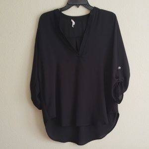 Black flowy blouse 3/4 sleeve